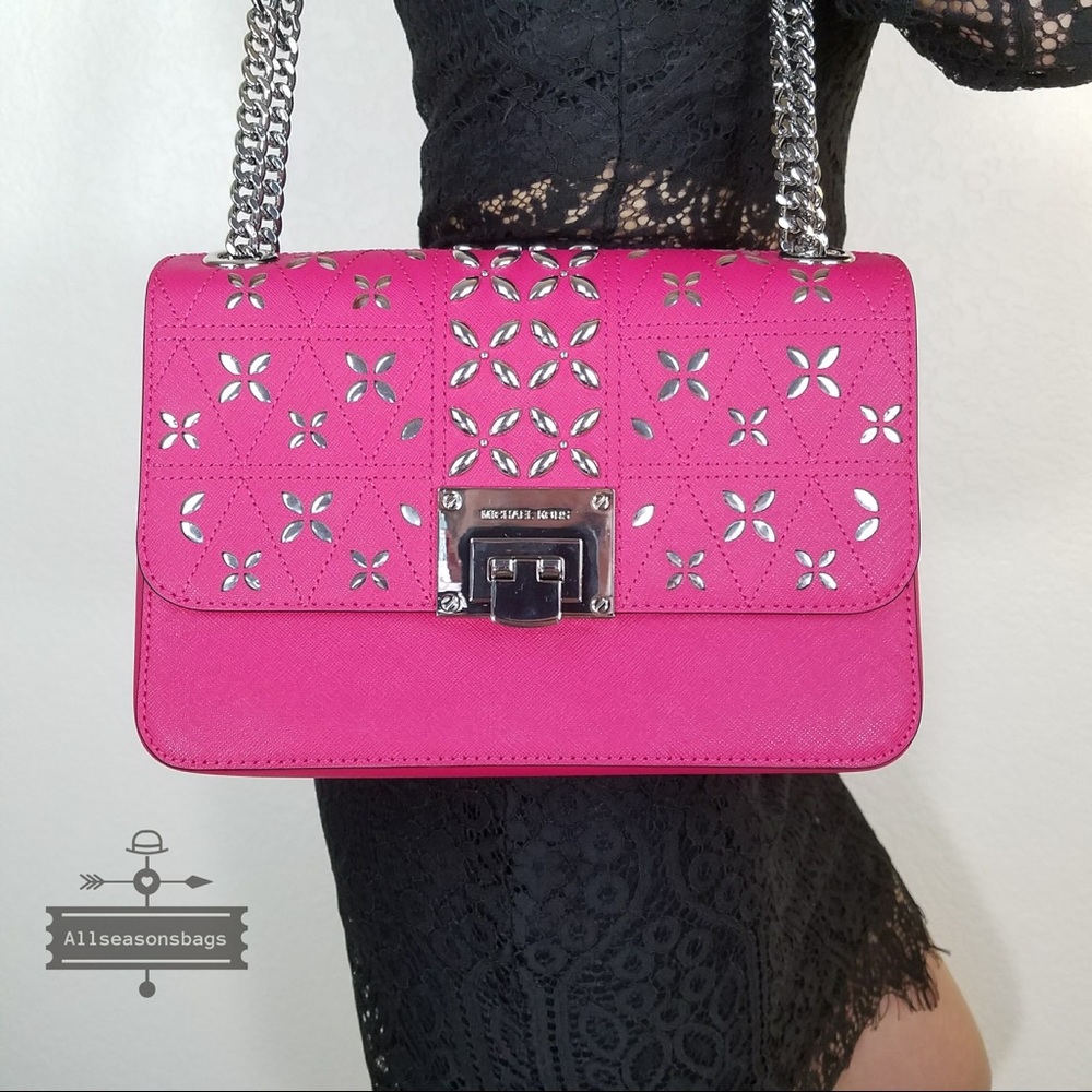 NWT Michael Kors studded leather medium flap bag - Picture 2 of 7
